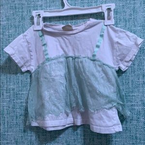 Blue and white baby girl shirt